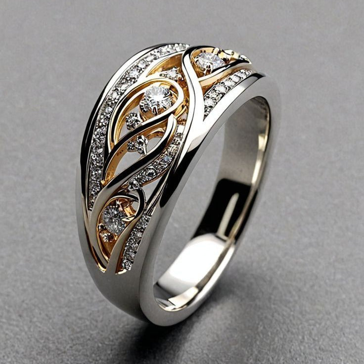 Crystal Swirl Statement Ring