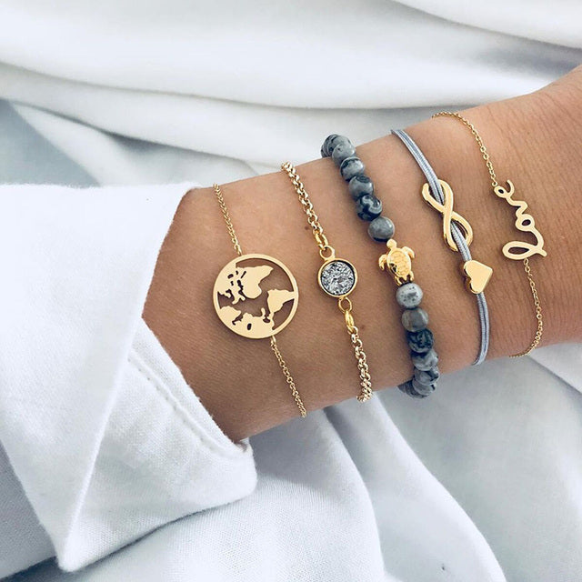 Premium Bohemian Layered Bracelet Set