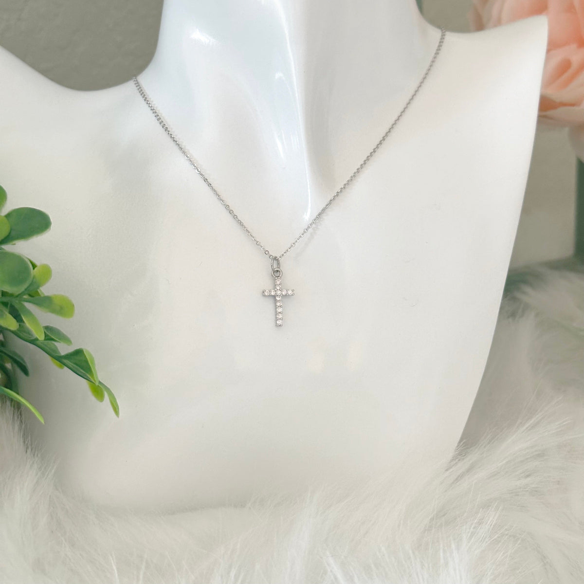 Crystal Cross Pendant Necklace