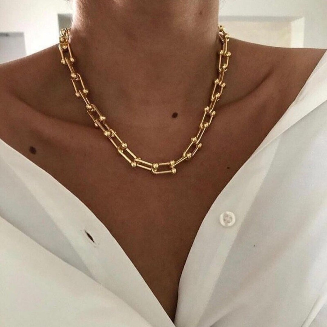 Geometric Link Chain Necklace