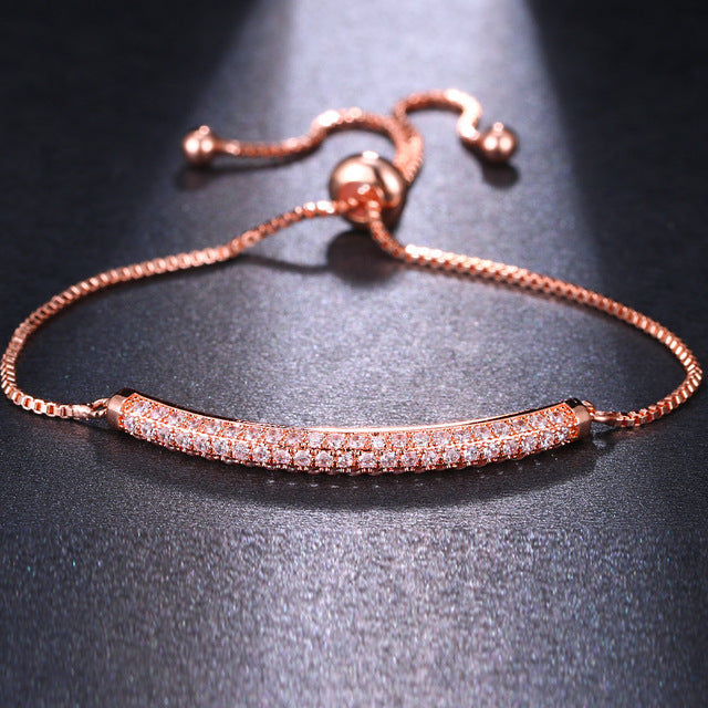 Gold Adjustable Zirconia Bracelet