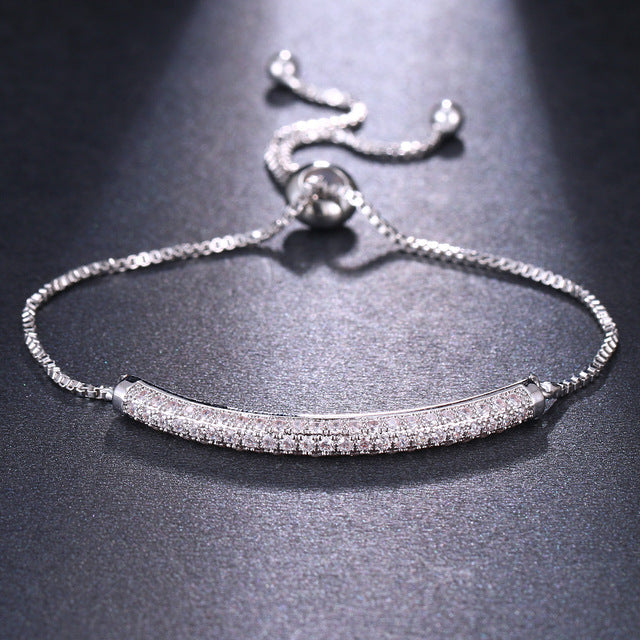 Gold Adjustable Zirconia Bracelet