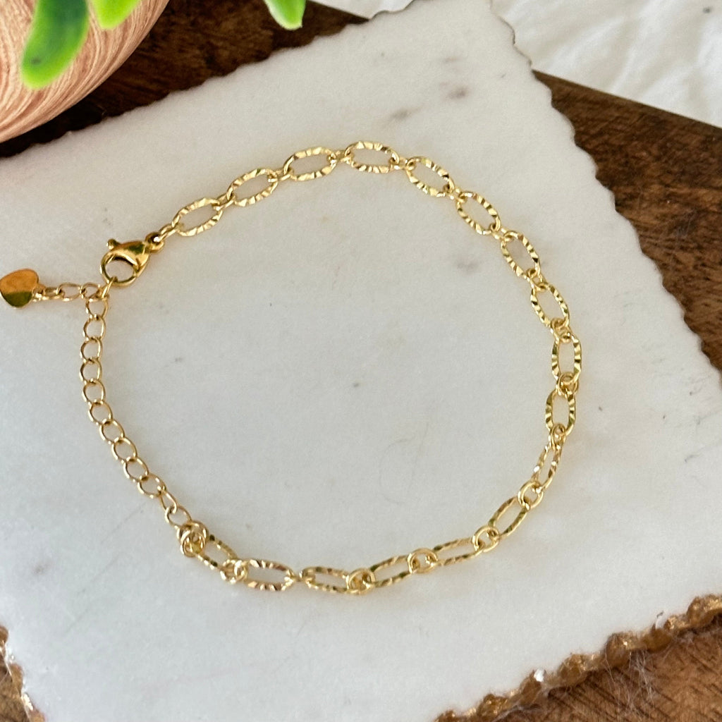 Gold Sunburst Link Bracelet