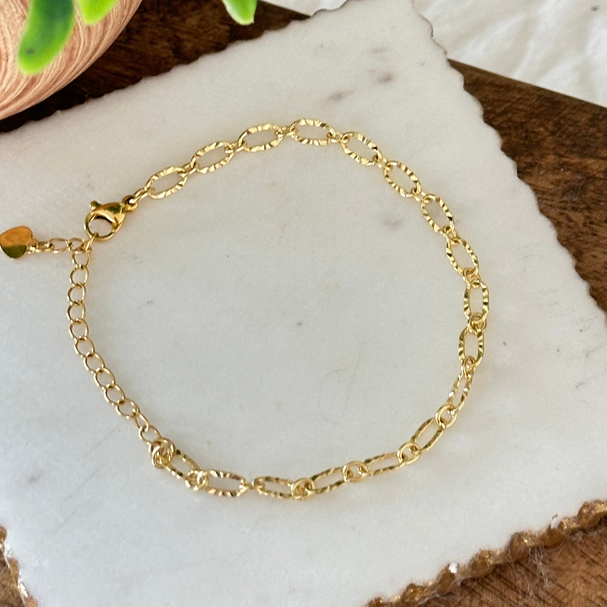 Gold Sunburst Link Bracelet