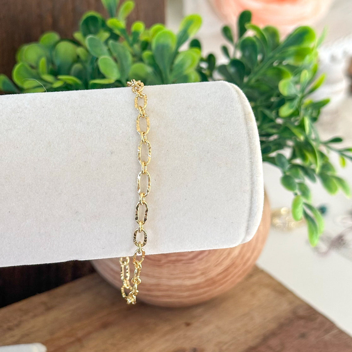Gold Sunburst Link Bracelet