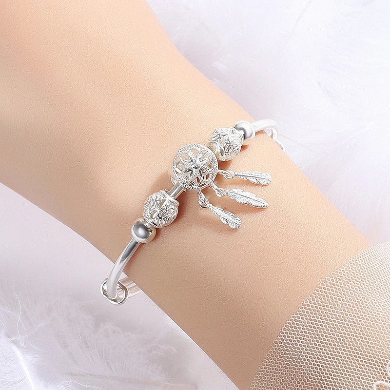 925 Sterling Silver Dreamcatcher Charm Bracelet