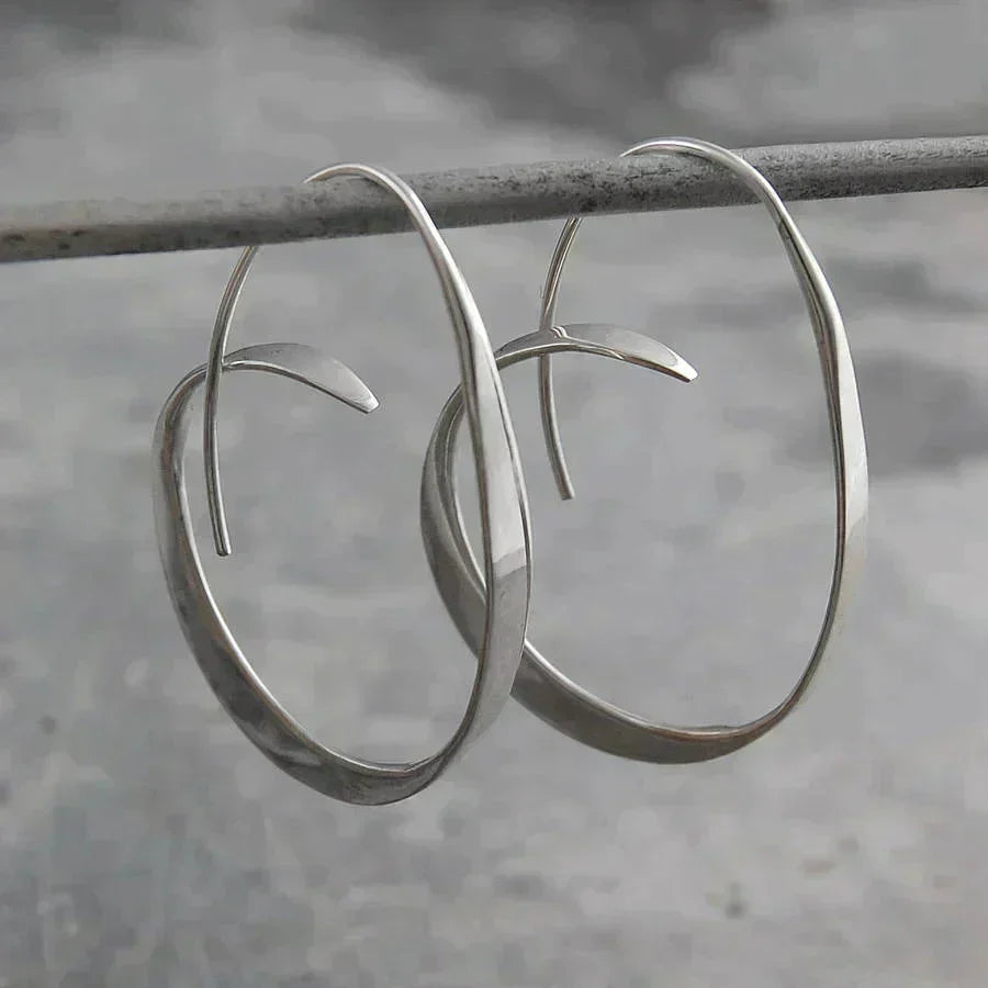 Spiral Gold Hoop Earrings