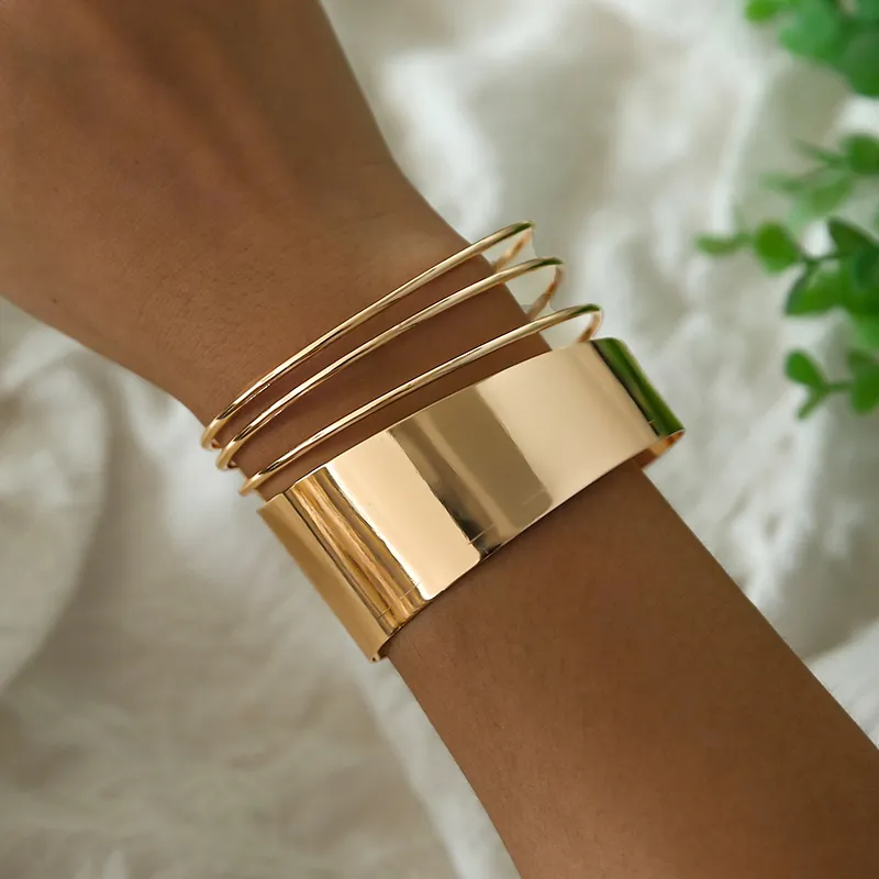 Minimalist Gold Open Cuff Bracelet