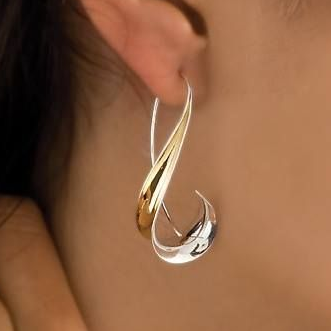Abstract Gold Sculptural Drop Earrings