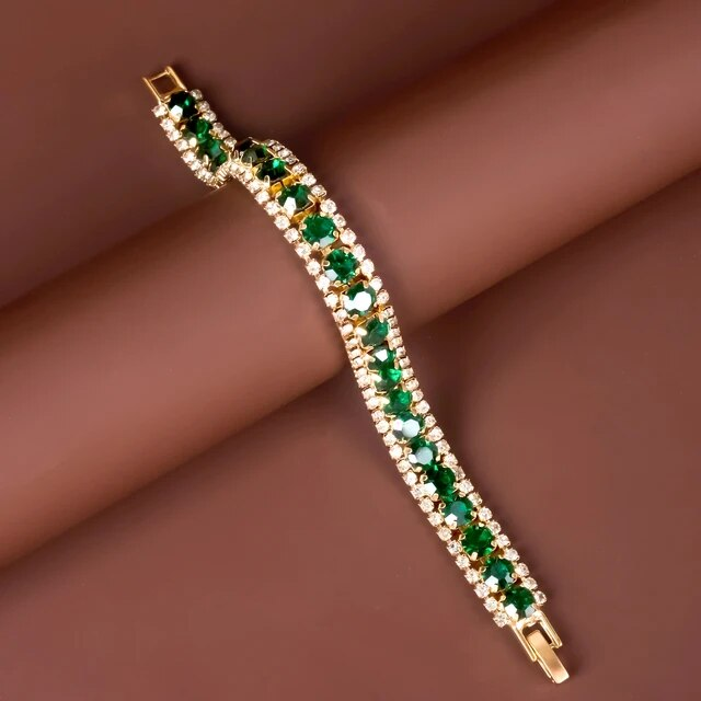 Emerald Crystal Tennis Bracelet