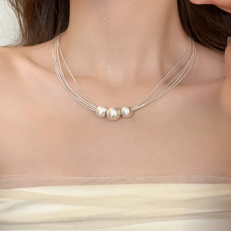 Layered Pearl Strand Necklace