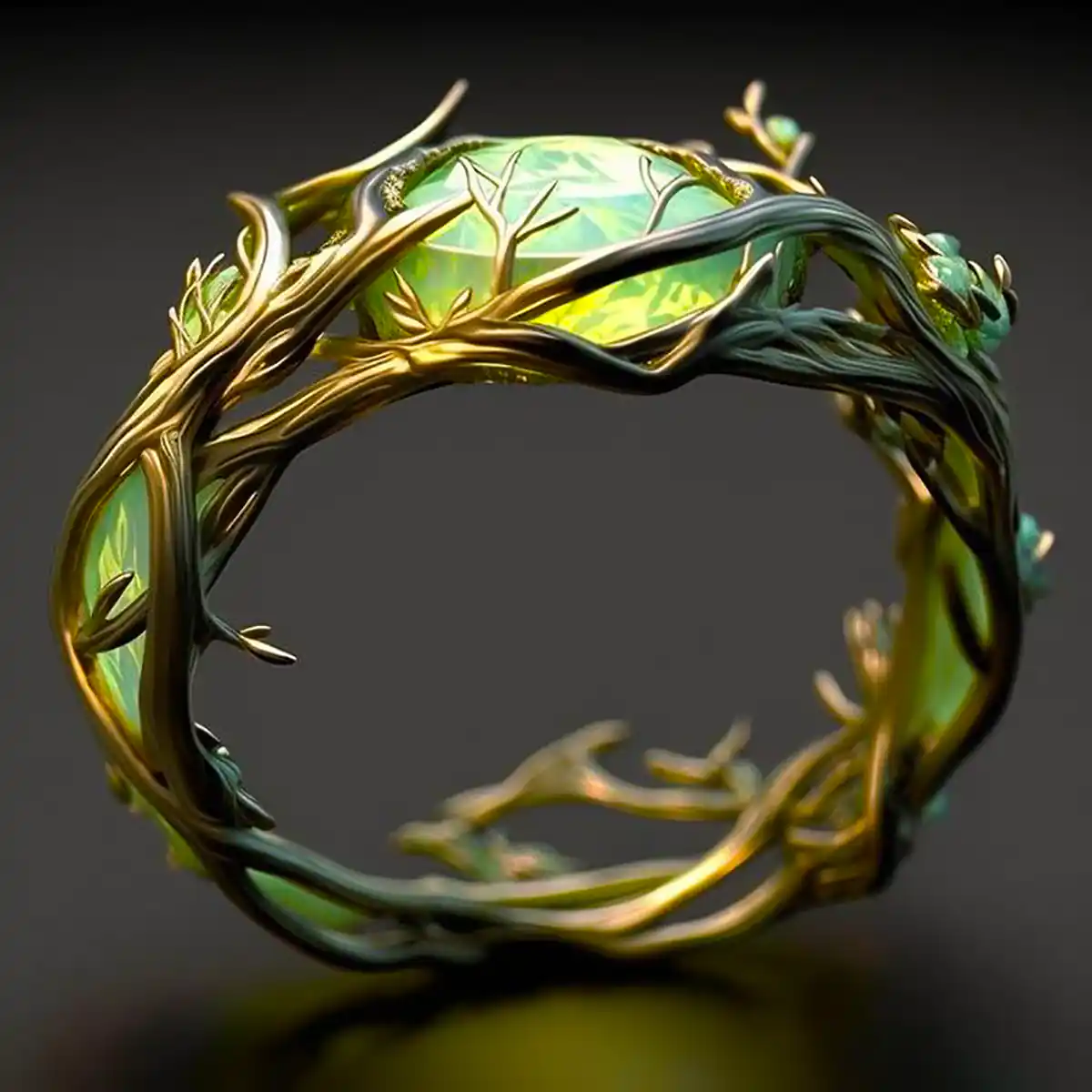 Nature Inspired Green Opal Ring