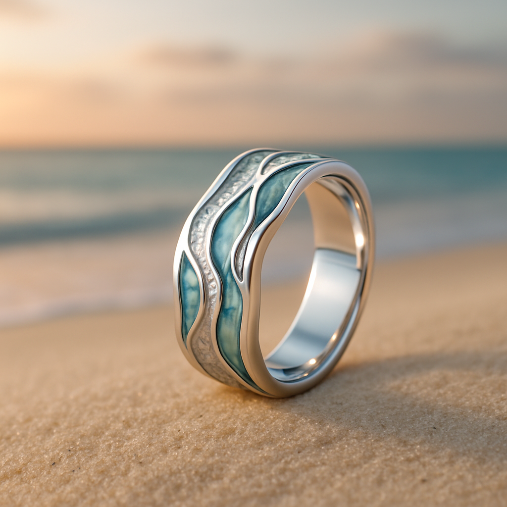 Ocean Wave Turquoise Statement Ring