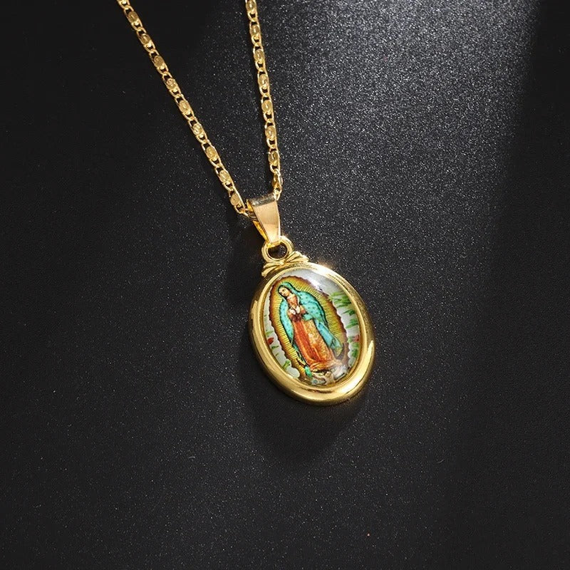 Virgin Mary Medallion Necklace
