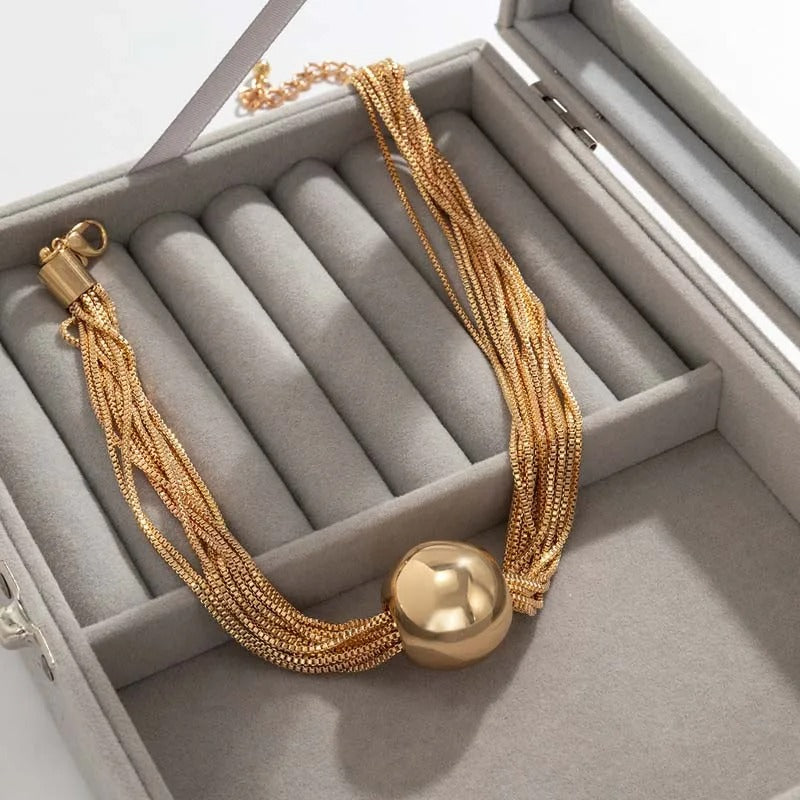 Multi-Strand Orb Pendant Necklace