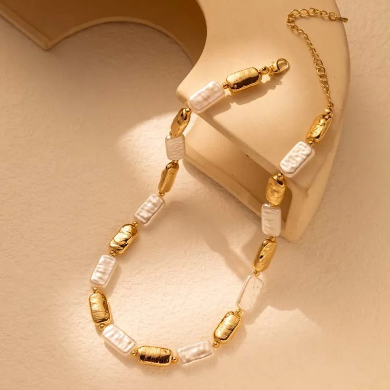 Baroque Pearl Link Necklace