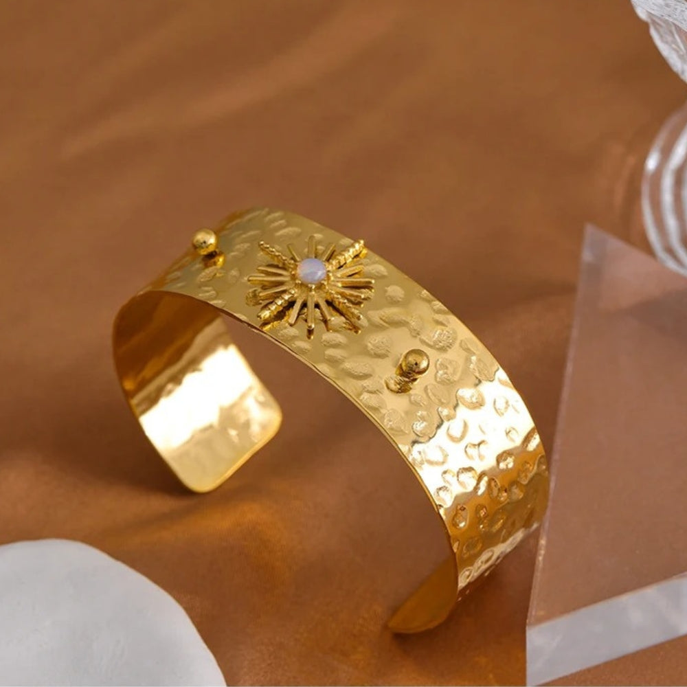 Sunburst Gold Cuff Bracelet