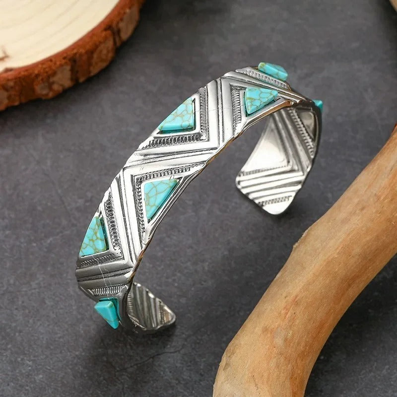 Vintage Tribal Turquoise Cuff Bracelet